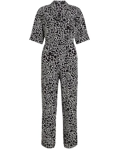 Karl Lagerfeld Kurzärmeliger Jumpsuit mit Giraffen-Print - Grau