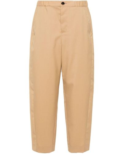 Marni Cropped Wide-leg Trousers - Natural