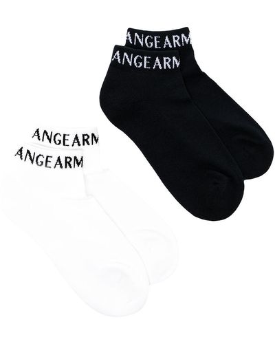 Armani Exchange Logo-intarsia Ankle Socks - Black