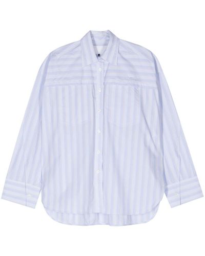 Remain Halo-stripe Organic Cotton Shirt - Blue