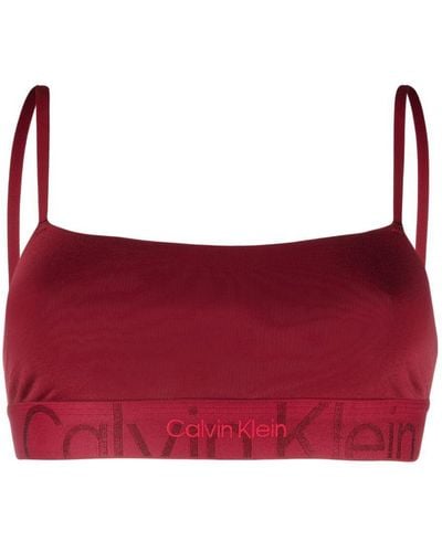 Calvin Klein Bralette con banda logo - Rosso