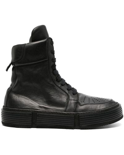 Guidi Gj06 Leather High-top Sneakers - Black