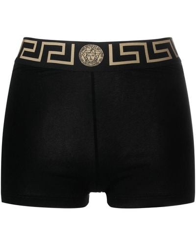 Versace Shorts mit Greca-Streifen - Schwarz