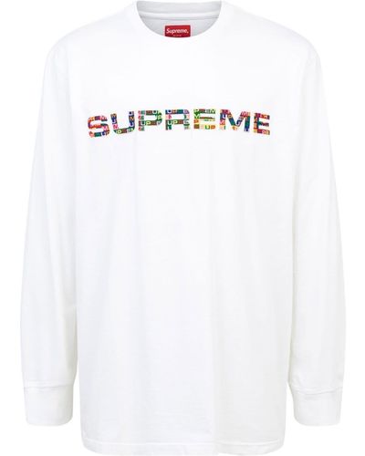 Supreme Meta Logo Long-sleeve T-shirt - White