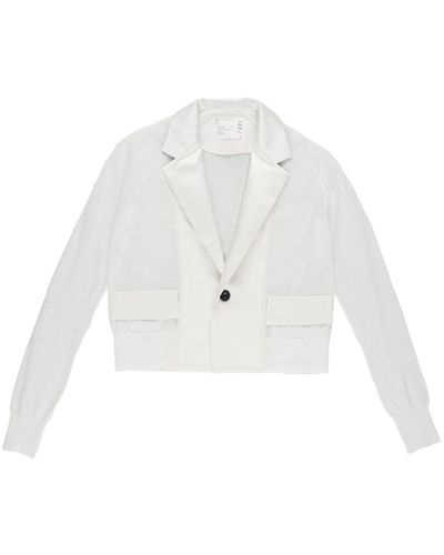 Sacai Mixed-knit Jacket - White