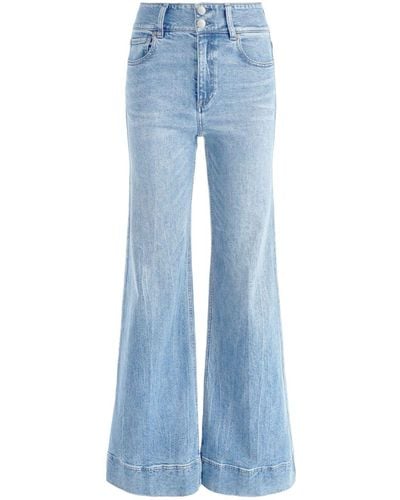 Alice + Olivia Weite Jeans mit hohem Bund - Blau