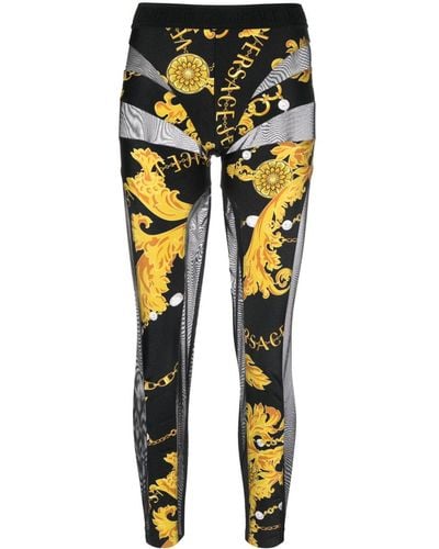 Versace Logo-print Slip-on leggigns - Yellow