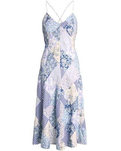 Polo Ralph Lauren Midi-jurk Met Patchwork - Blauw
