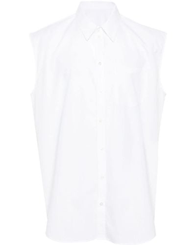 Helmut Lang Logo-embroidered Poplin Shirt - White