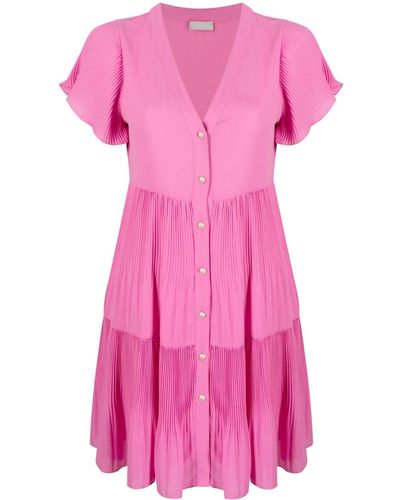 Liu Jo Gestuftes Kleid mit Falten - Pink