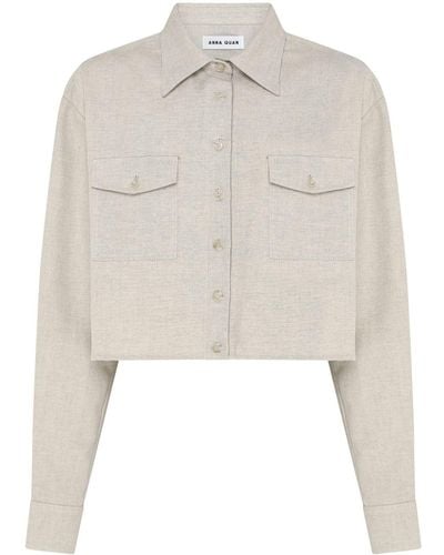 Anna Quan Ryan Cotton-blend Cropped Shirt - White