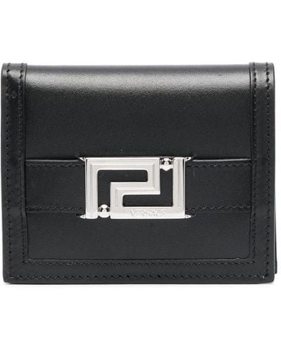 Versace グレカ ゴッデス 二つ折り財布 - ブラック