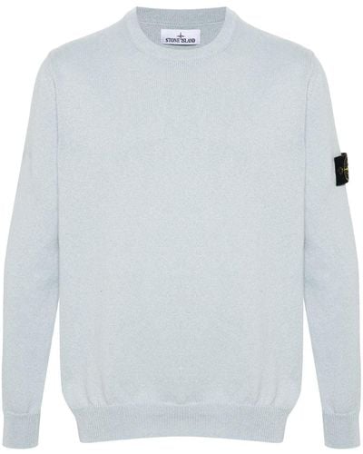 Stone Island Compass-badge Knitted Sweater - White