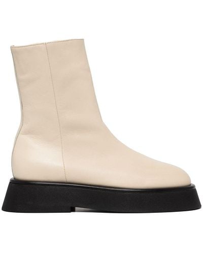 Wandler Side-zip Ankle Leather Boots - White