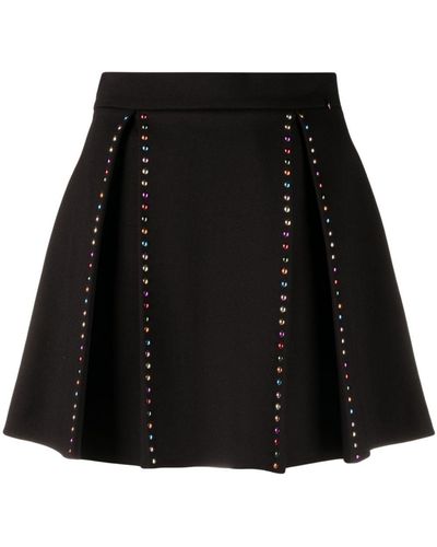 Nissa High-waisted Studded Miniskirt - Black