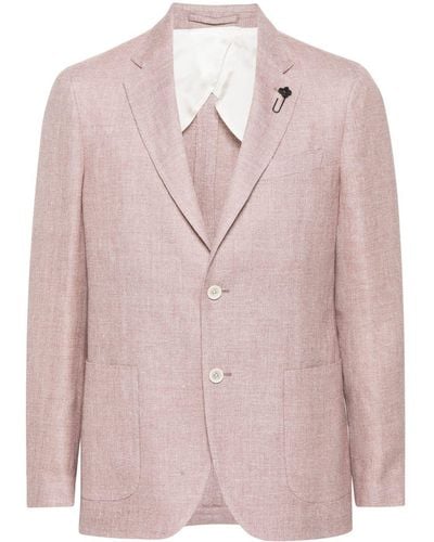 Lardini Intertwined Linen-blend Blazer - Pink