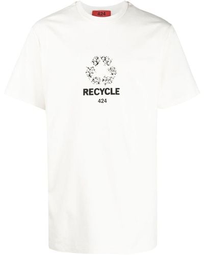424 T-shirt Met Logoprint - Wit