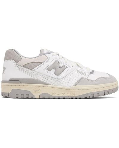 New Balance 550 Logo-embossed Leather Sneakers - White