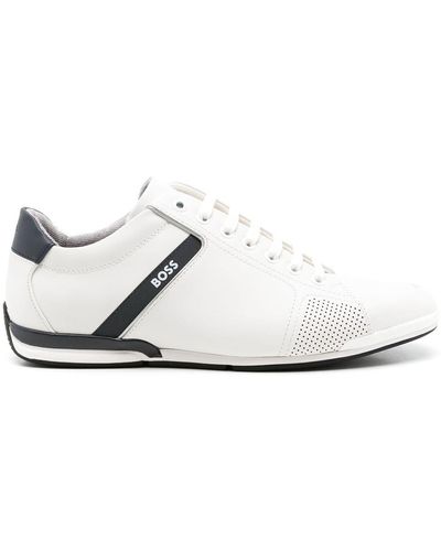 BOSS Saturn Logo-emed Sneakers - White