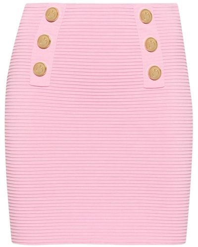 Pinko Love Birds 3d-knit Miniskirt - Pink