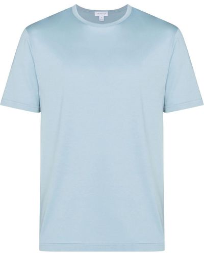 Sunspel T-shirt Met Ronde Hals - Blauw