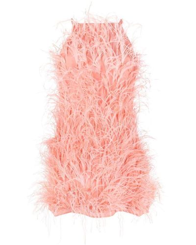 Cult Gaia Shannon Feather Embellished Mini Dress - Pink