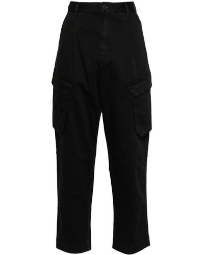 Semicouture Tapered-leg Cargo Pants - Black