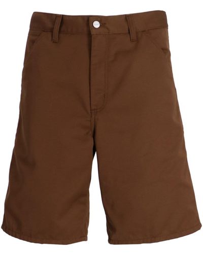 Carhartt Logo-patch Cotton Shorts - Brown