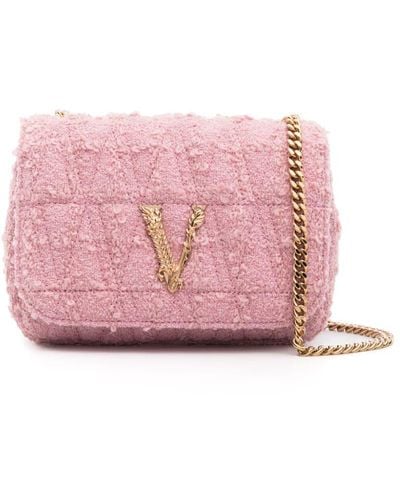 Versace Virtus Matelassé Crossbody Bag - Pink
