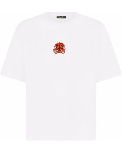 Dolce & Gabbana ドルチェ&ガッバーナ ロゴパッチ Tシャツ - ホワイト