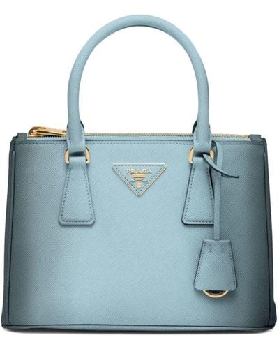 Prada Small Galleria Saffiano Leather Handbag - Blue