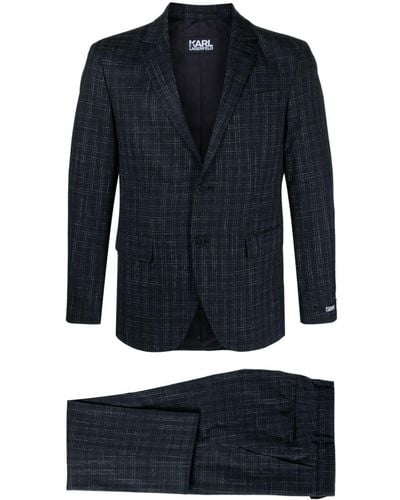 Karl Lagerfeld Clever Checked-print Suit - Blue