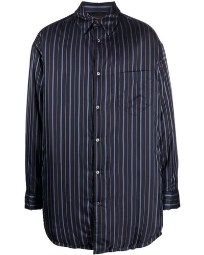 Maison Margiela Striped Padded Shirt - Blue