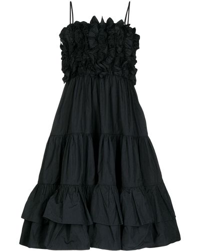 MSGM ラッフルディテール ドレス - ブラック