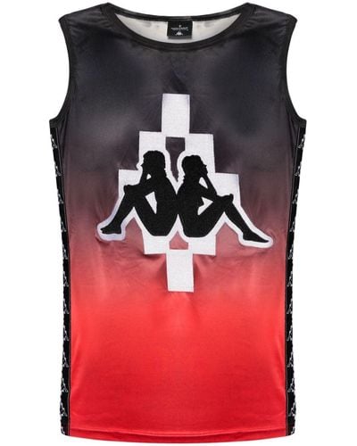 Marcelo Burlon X Kappa Logo-print Gradient Vest Top - Red