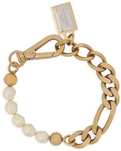 Dolce & Gabbana Bracelet chaîne avec perles - Métallisé