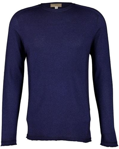 120% Lino Jersey con cuello redondo - Azul