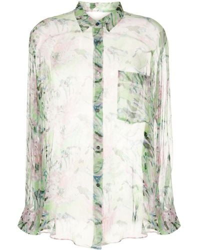 JNBY Peony Floral-print Silk Shirt - Multicolour