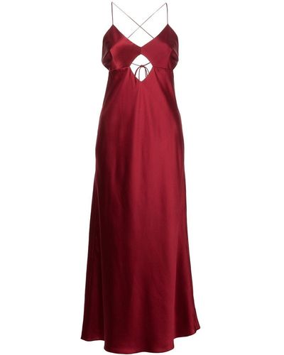 Michelle Mason Cut-out Detail Midi Dress - Red