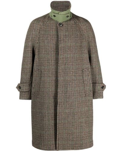 Mackintosh Manteau en laine à motif pied-de-poule - Gris