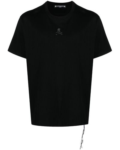MASTERMIND WORLD Logo-embroidered cotton T-shirt - Negro