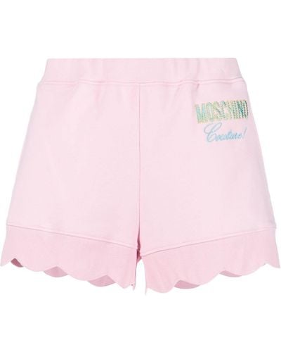 Moschino Scalloped-hem Logo Shorts - Pink