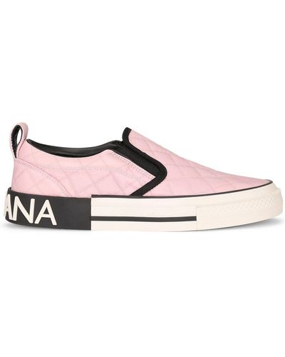 Dolce & Gabbana Quilted Slip-on Sneakers - Pink