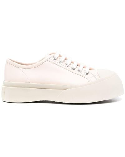 Marni Pablo Lace-up Leather Sneakers - Pink