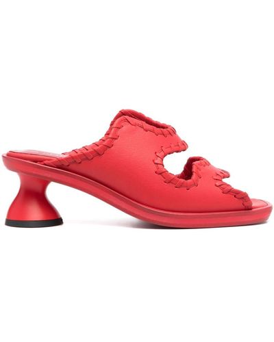 Eckhaus Latta Toadstool 65mm Leather Sandals - Red