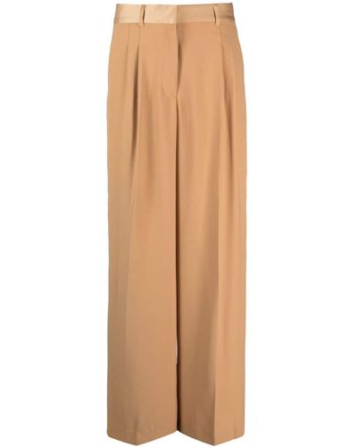 DKNY Pleat-detail Wide-leg Trousers - Natural