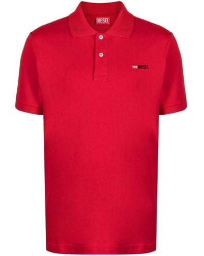 DIESEL T-smith-div Cotton Polo Shirt - Red