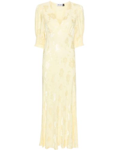 RIXO London Zadie Floral-jacquard Dress - Yellow