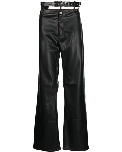 Y. Project Belt-detail Loose-fit Trousers - Black