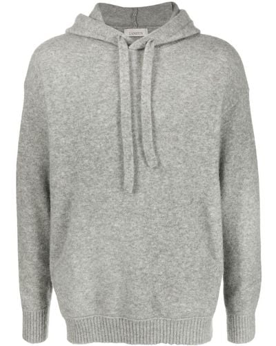 Laneus Gestrickter Hoodie - Grau